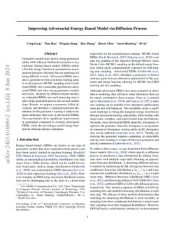 Improving Adversarial Energy-Based Model via Diffusion Process