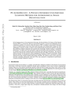 PI-AstroDeconv: A Physics-Informed Unsupervised Learning Method for
  Astronomical Image Deconvolution