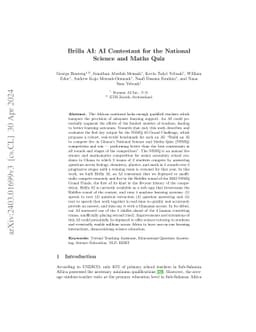 Brilla AI: AI Contestant for the National Science and Maths Quiz