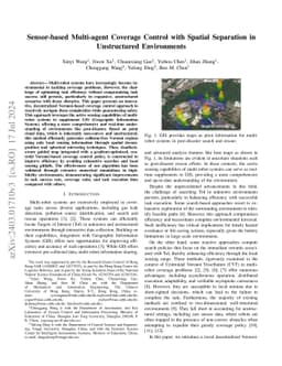 Sensor-based Multi-agent Coverage Control with Spatial Separation in
  Unstructured Environments