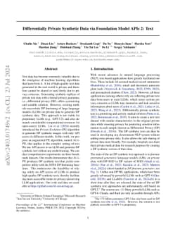 Differentially Private Synthetic Data via Foundation Model APIs 2: Text