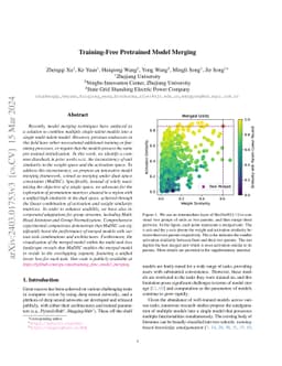 Training-Free Pretrained Model Merging