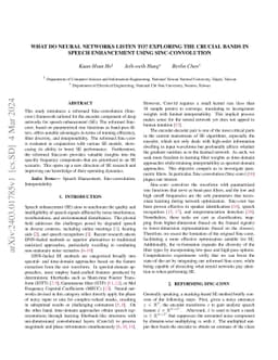 What do neural networks listen to? Exploring the crucial bands in Speech
  Enhancement using Sinc-convolution