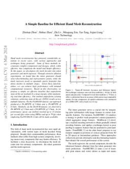 A Simple Baseline for Efficient Hand Mesh Reconstruction