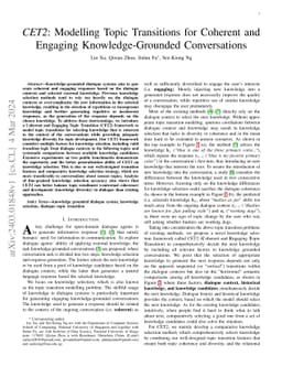 CET2: Modelling Topic Transitions for Coherent and Engaging
  Knowledge-Grounded Conversations