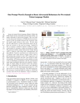 One Prompt Word is Enough to Boost Adversarial Robustness for
  Pre-trained Vision-Language Models