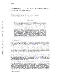 Rethinking LLM Language Adaptation: A Case Study on Chinese Mixtral