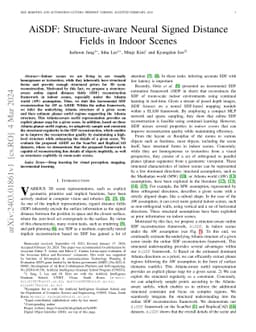 AiSDF: Structure-aware Neural Signed Distance Fields in Indoor Scenes