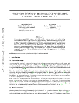 Robustness bounds on the successful adversarial examples in probabilistic models: Implications from Gaussian processes