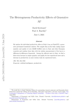 The Heterogeneous Productivity Effects of Generative AI