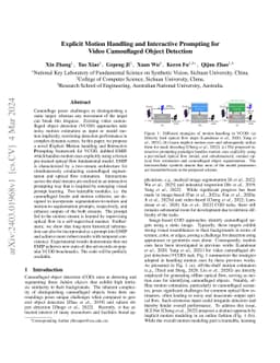 Explicit Motion Handling and Interactive Prompting for Video Camouflaged Object Detection