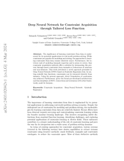 Deep Neural Network for Constraint Acquisition through Tailored Loss
  Function
