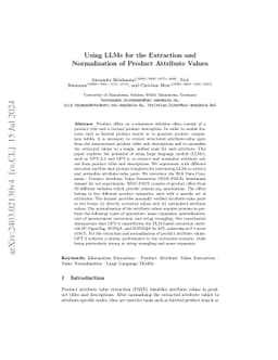 Using LLMs for the Extraction and Normalization of Product Attribute
  Values