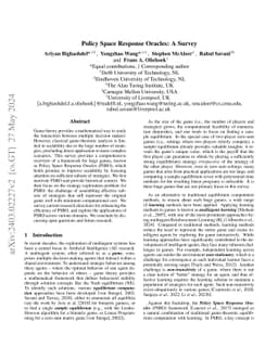 Policy Space Response Oracles: A Survey