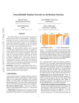 Neural Redshift: Random Networks are not Random Functions