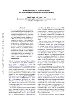 RIFF: Learning to Rephrase Inputs for Few-shot Fine-tuning of Language
  Models