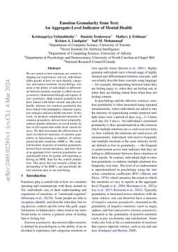 Emotion Granularity from Text: An Aggregate-Level Indicator of Mental
  Health