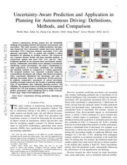 Uncertainty-Aware Prediction and Application in Planning for Autonomous
  Driving: Definitions, Methods, and Comparison