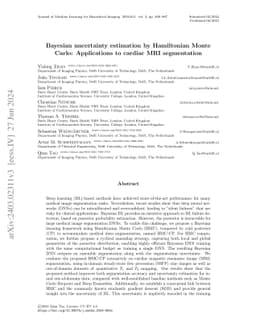 Bayesian Uncertainty Estimation by Hamiltonian Monte Carlo: Applications
  to Cardiac MRI Segmentation