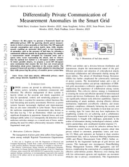 Differentially Private Communication of Measurement Anomalies in the
  Smart Grid