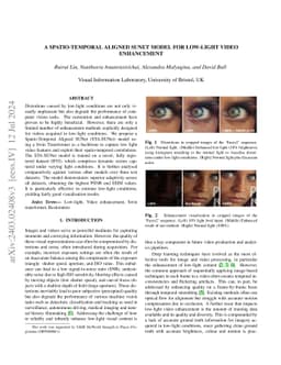 A Spatio-temporal Aligned SUNet Model for Low-light Video Enhancement