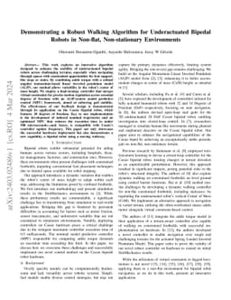 Demonstrating a Robust Walking Algorithm for Underactuated Bipedal
  Robots in Non-flat, Non-stationary Environments