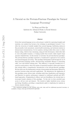 A Tutorial on the Pretrain-Finetune Paradigm for Natural Language
  Processing