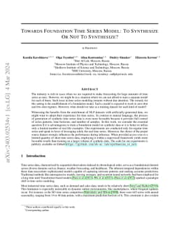 Towards Foundation Time Series Model: To Synthesize Or Not To
  Synthesize?