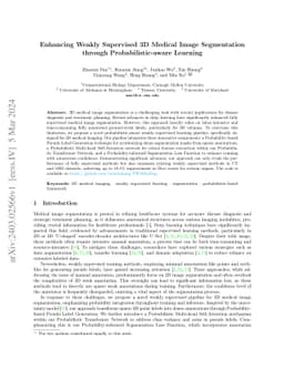 Enhancing Weakly Supervised 3D Medical Image Segmentation through
  Probabilistic-aware Learning