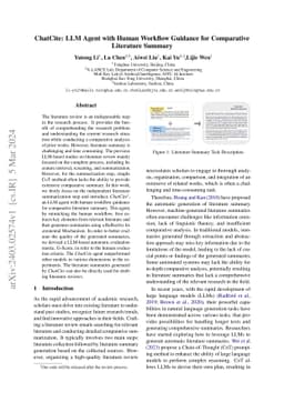 ChatCite: LLM Agent with Human Workflow Guidance for Comparative
  Literature Summary
