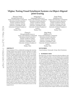 VEglue: Testing Visual Entailment Systems via Object-Aligned Joint
  Erasing