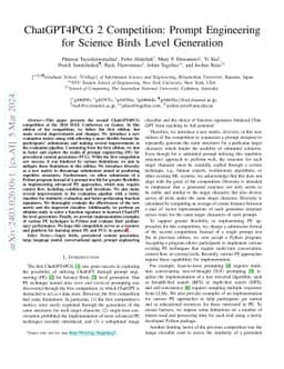 ChatGPT4PCG 2 Competition: Prompt Engineering for Science Birds Level
  Generation