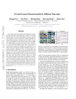 Few-shot Learner Parameterization by Diffusion Time-steps