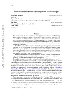 Noise misleads rotation invariant algorithms on sparse targets