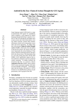 Android in the Zoo: Chain-of-Action-Thought for GUI Agents