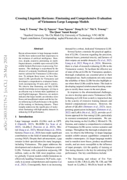 Crossing Linguistic Horizons: Finetuning and Comprehensive Evaluation of
  Vietnamese Large Language Models