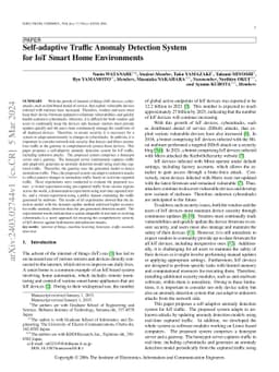 Self-adaptive Traffic Anomaly Detection System for IoT Smart Home
  Environments