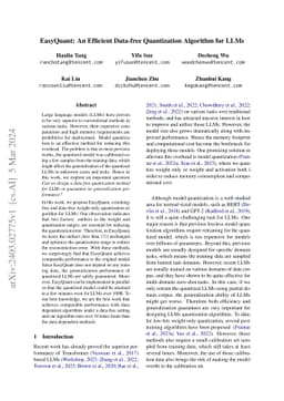EasyQuant: An Efficient Data-free Quantization Algorithm for LLMs