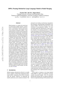 DPPA: Pruning Method for Large Language Model to Model Merging
