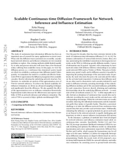 Scalable Continuous-time Diffusion Framework for Network Inference and
  Influence Estimation