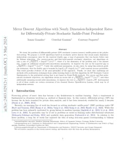 Mirror Descent Algorithms with Nearly Dimension-Independent Rates for
  Differentially-Private Stochastic Saddle-Point Problems
