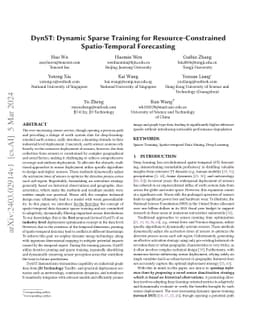DynST: Dynamic Sparse Training for Resource-Constrained Spatio-Temporal Forecasting