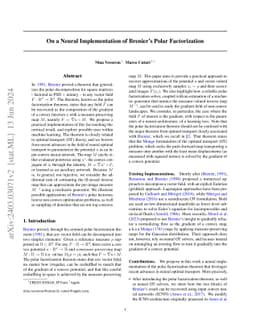 On a Neural Implementation of Brenier's Polar Factorization