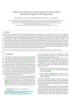 Motion-Corrected Moving Average: Including Post-Hoc Temporal Information
  for Improved Video Segmentation
