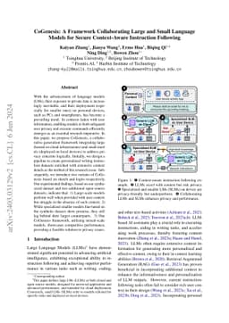 CoGenesis: A Framework Collaborating Large and Small Language Models for
  Secure Context-Aware Instruction Following