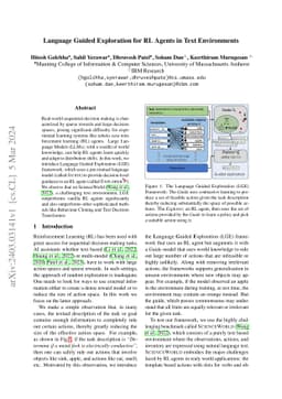 Language Guided Exploration for RL Agents in Text Environments
