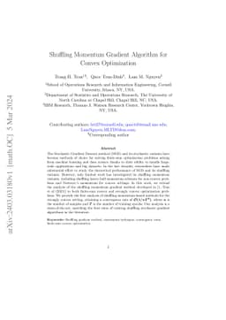 Shuffling Momentum Gradient Algorithm for Convex Optimization