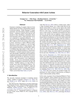 Behavior Generation with Latent Actions