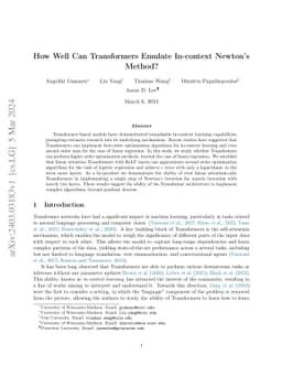 How Well Can Transformers Emulate In-context Newton's Method?