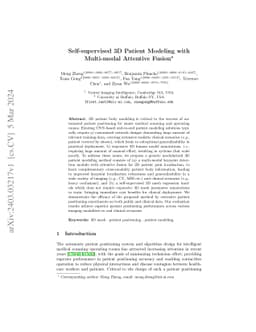 Self-supervised 3D Patient Modeling with Multi-modal Attentive Fusion